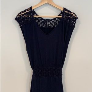 Gap Factory jersey dress with lace shoulders.